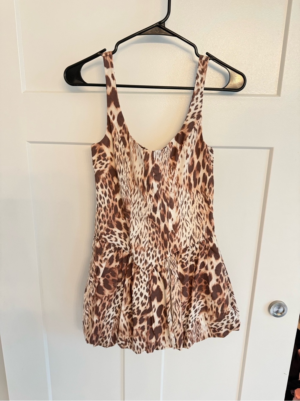 Olivaceous Leopard Print Romper - Brown/Cream